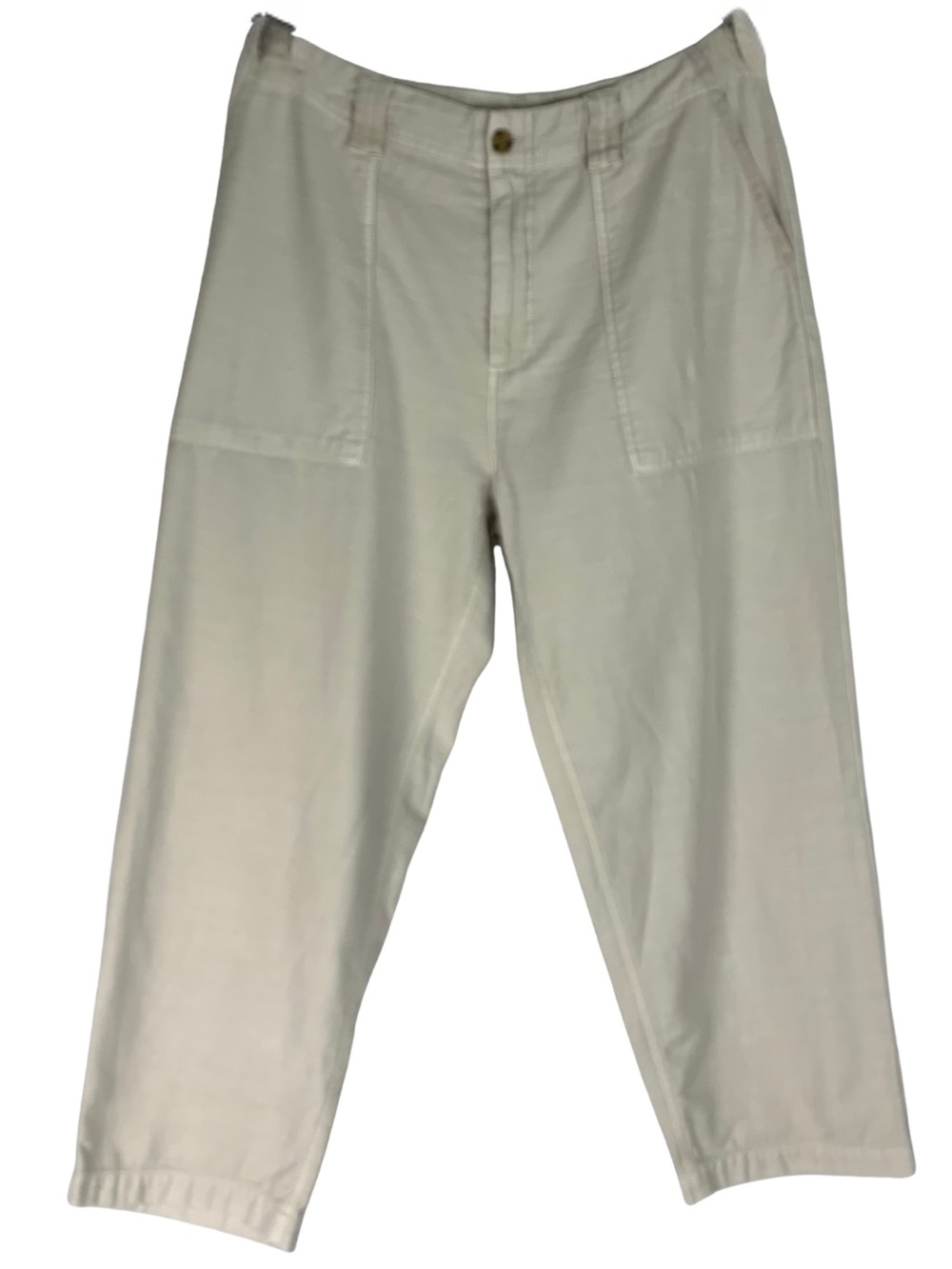 Lucky Brand Cream Utility Cropped Capri’s Women 12 Minimalist Neutral